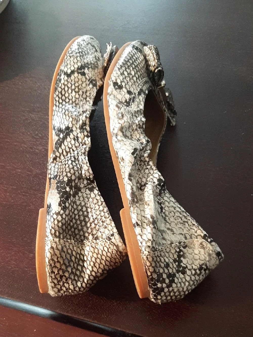 Cole Haan Snake-Print Bow Ballet Flats -